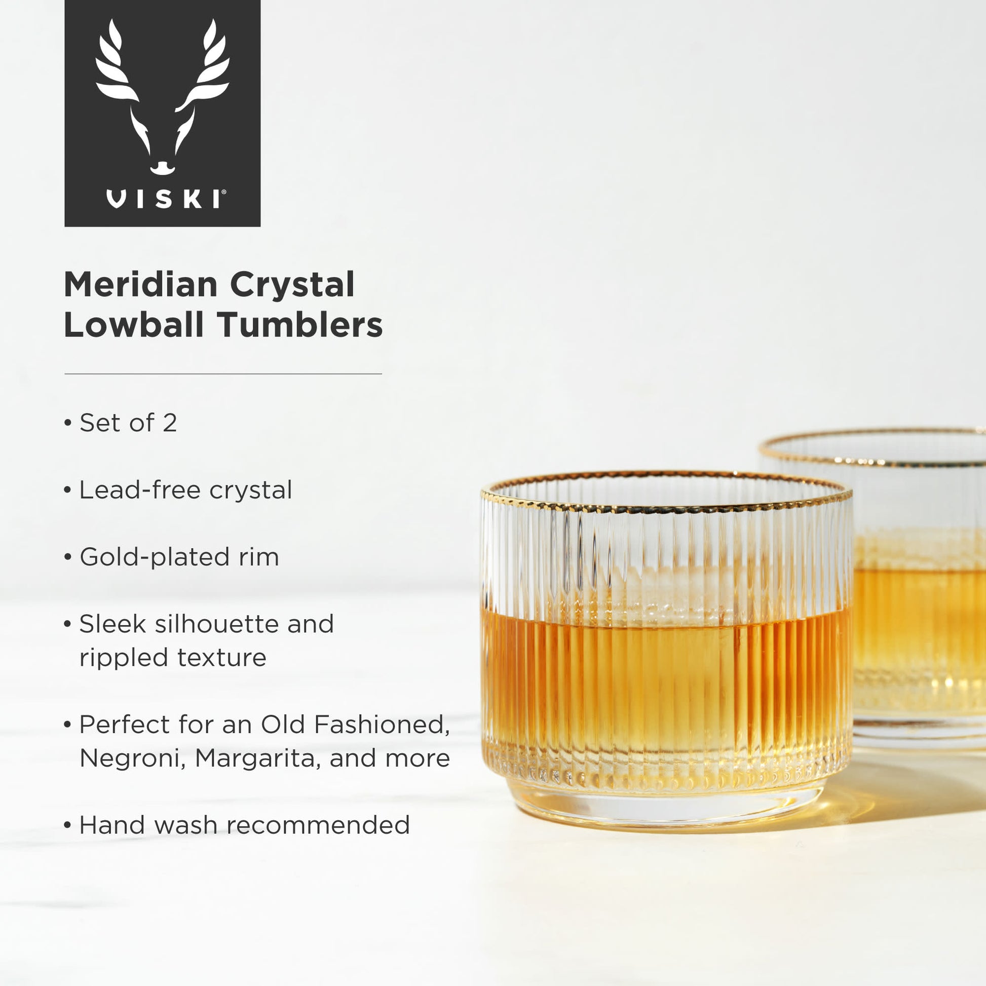 Meridian Crystal Lowball Tumblers Viski® (Set of 2)