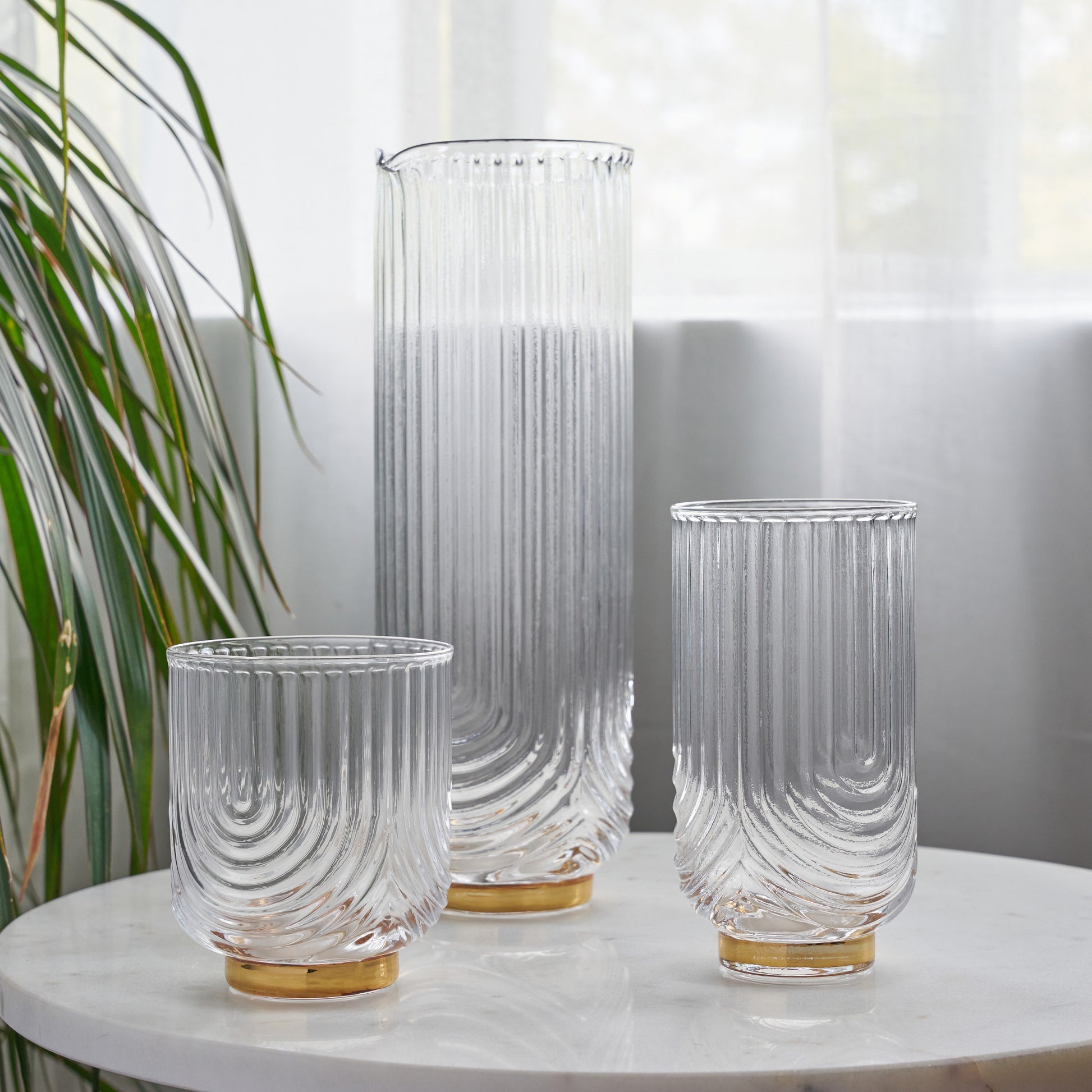 Deco Gatsby Crystal Highball Glasses Viski® (Set of 2)