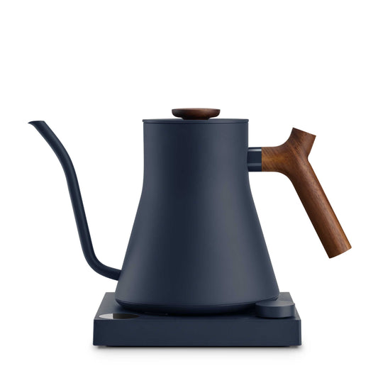 Fellow Stagg EKG Pro Electric Kettle - Stone Blue with Walnut | WiFi-Enabled Precision Temperature Control | Barsonist
