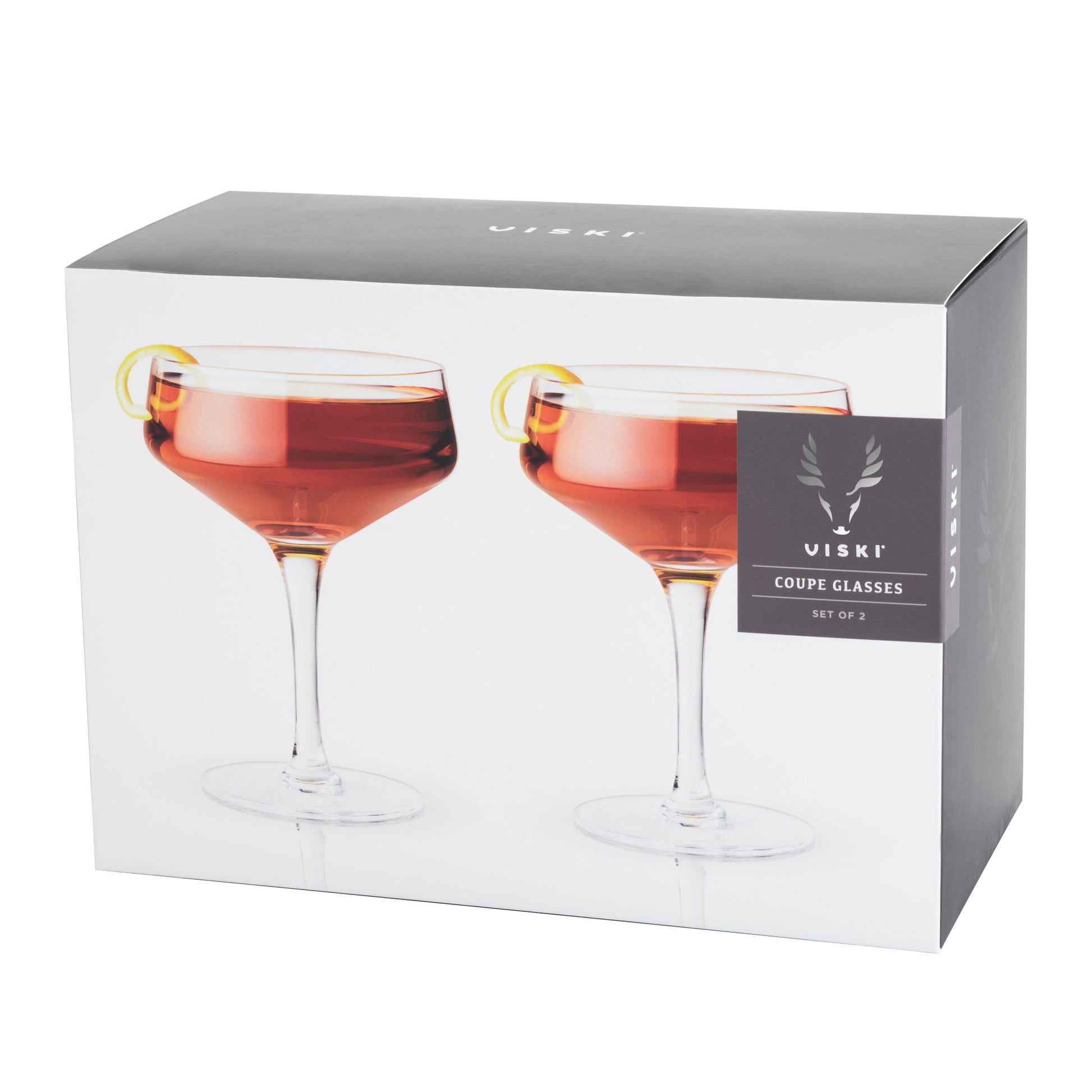 Raye Crystal Angled Coupe Glasses Viski® (Set of 2)