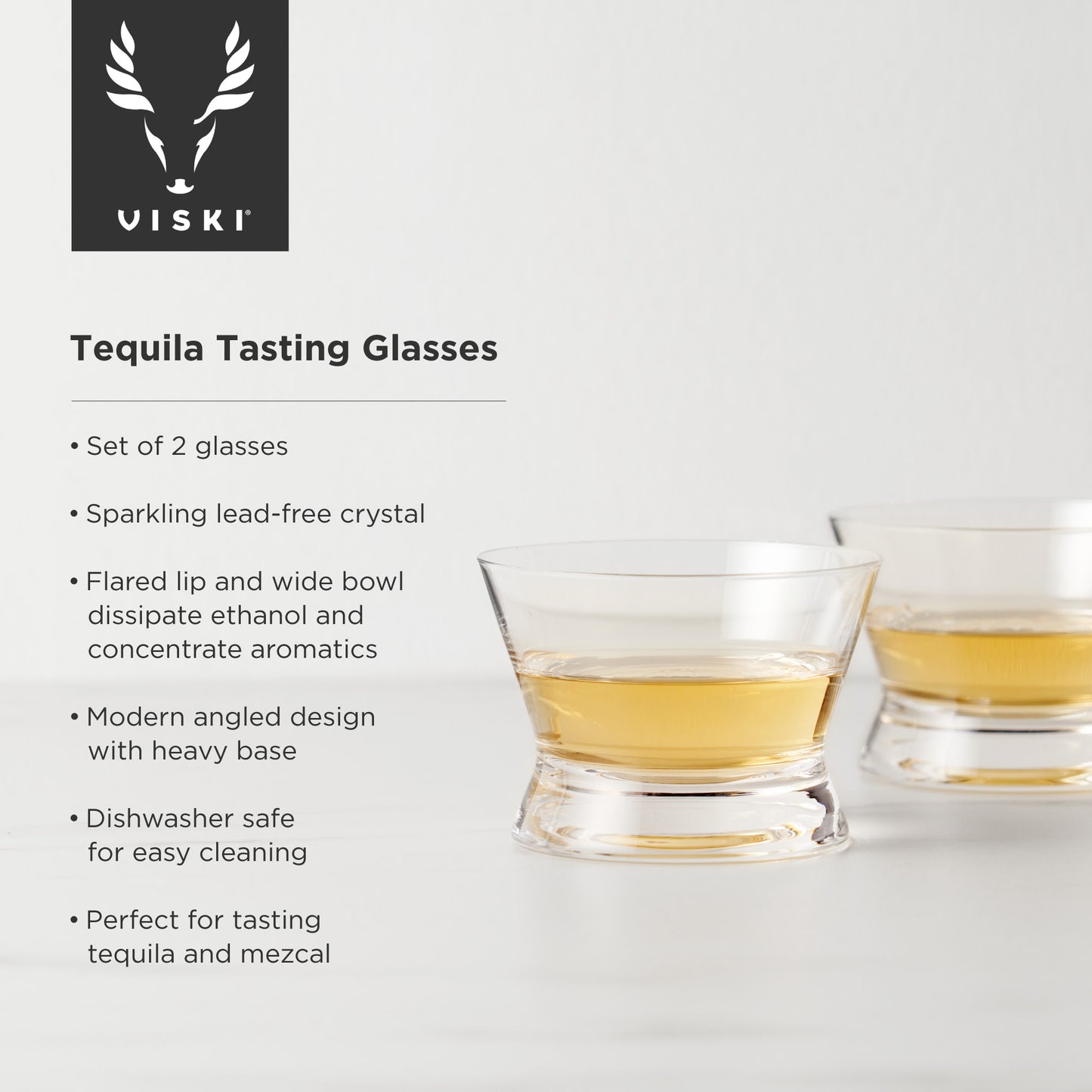 Raye Crystal Tequila Tasting Glasses Viski® (Set of 2)