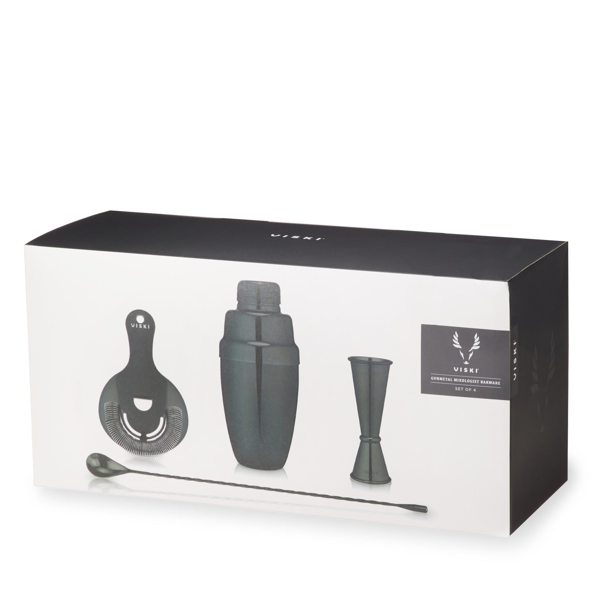 4 Piece Gunmetal Mixologist Barware Set by Viski®