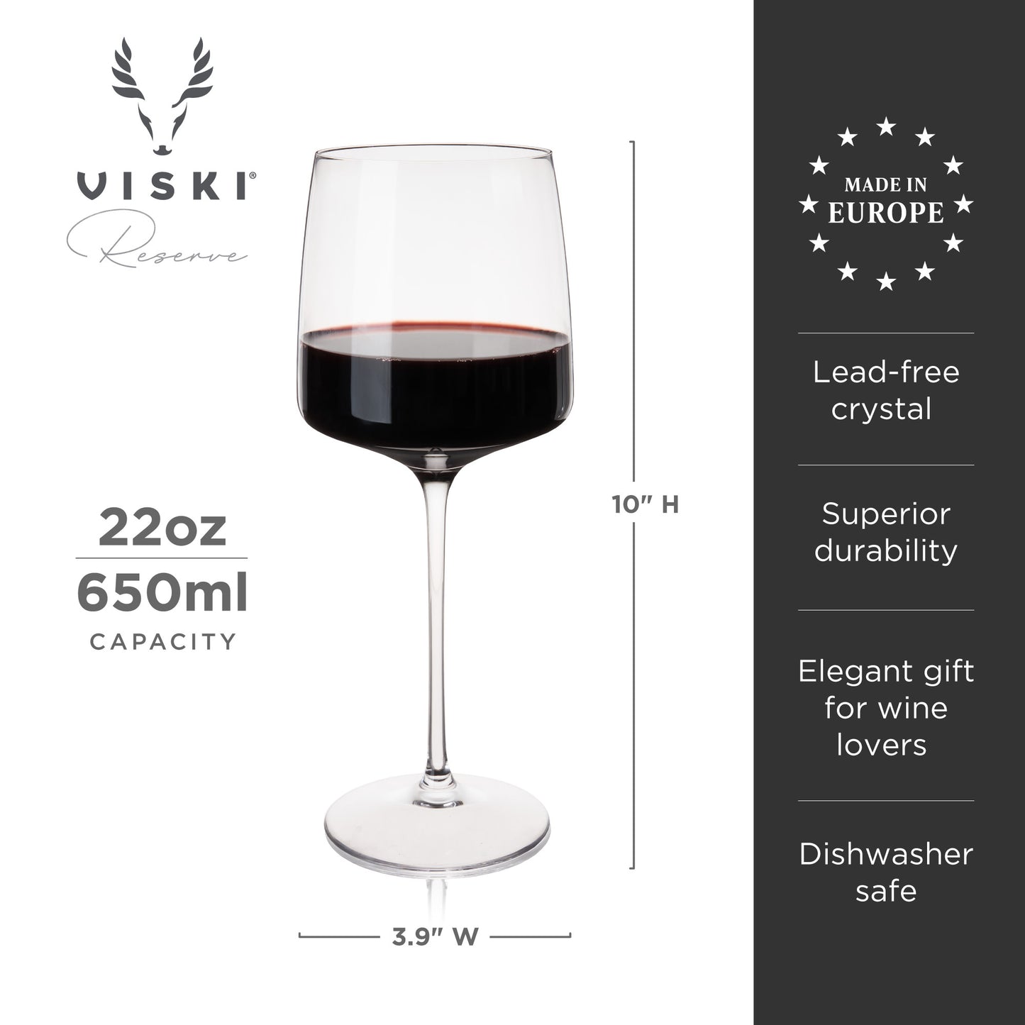 Reserve Julien Crystal Bordeaux Glasses Viski® (Set of 4)