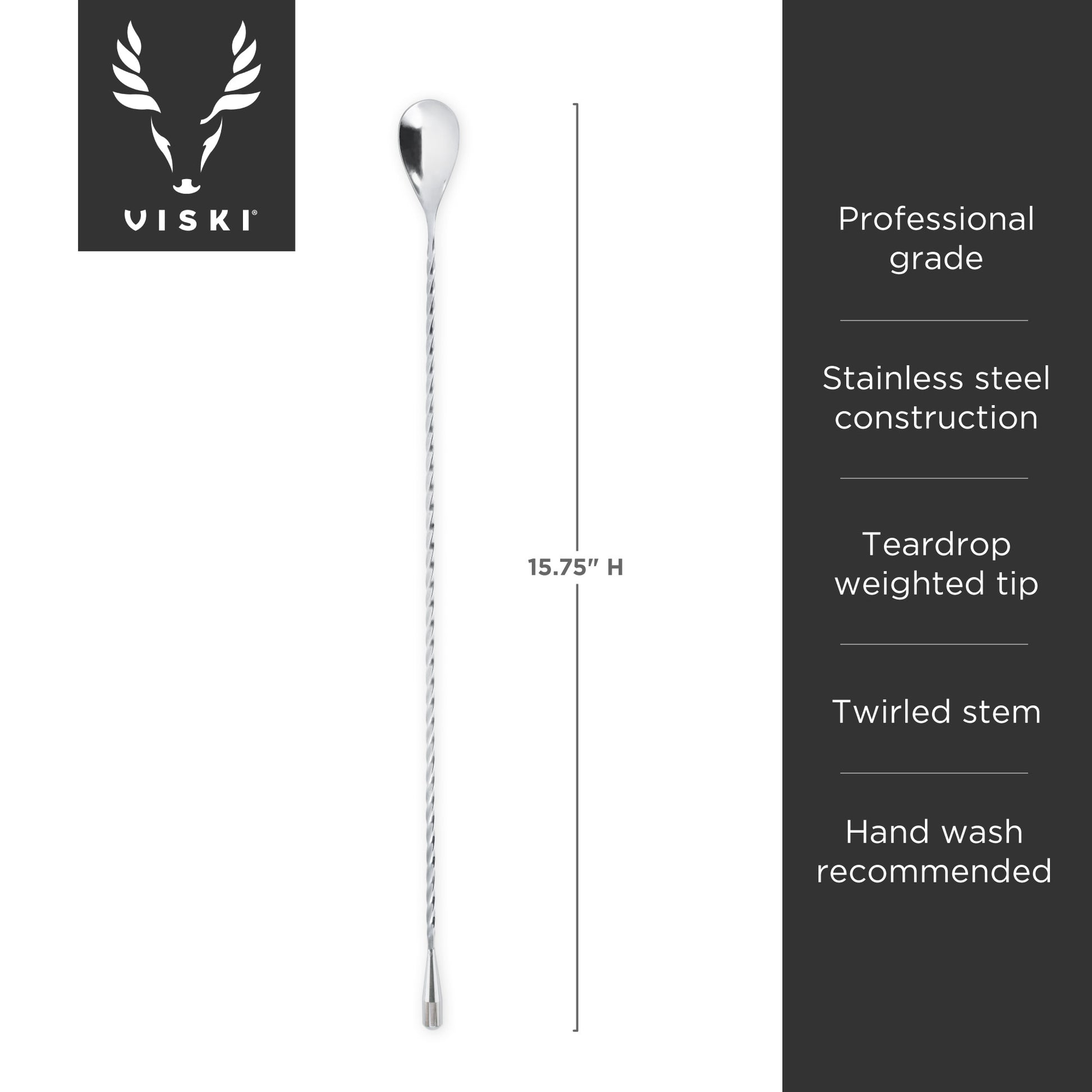 Harrison Stainless Steel Weighted Barspoon Viski®