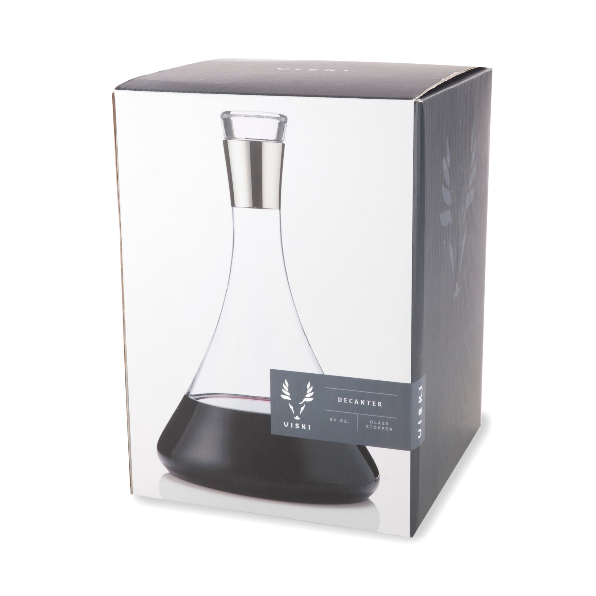 Irving 60 Oz Chrome-Rim Wine Decanter Viski®