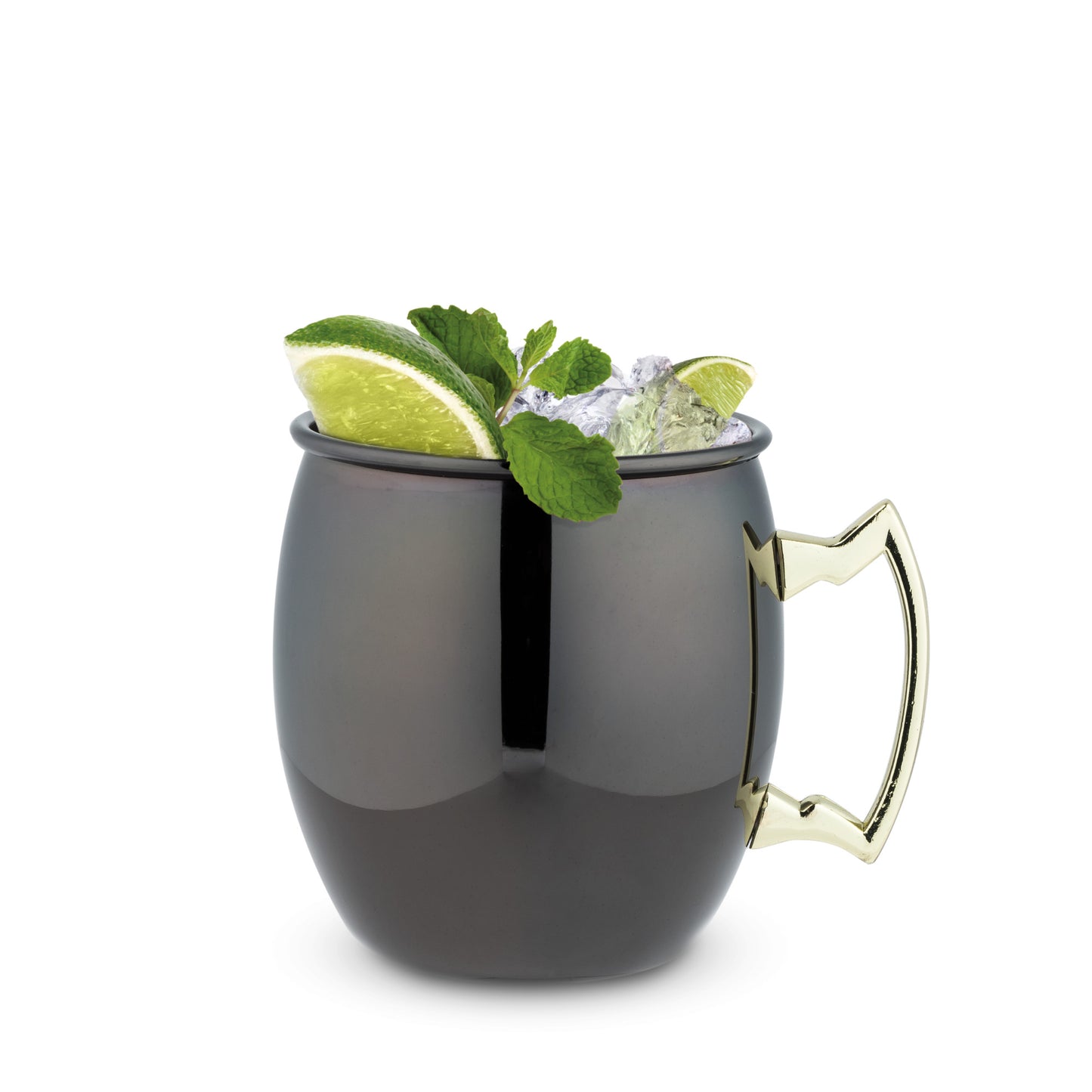 Black Moscow Mules with Gold True (Set of 2)