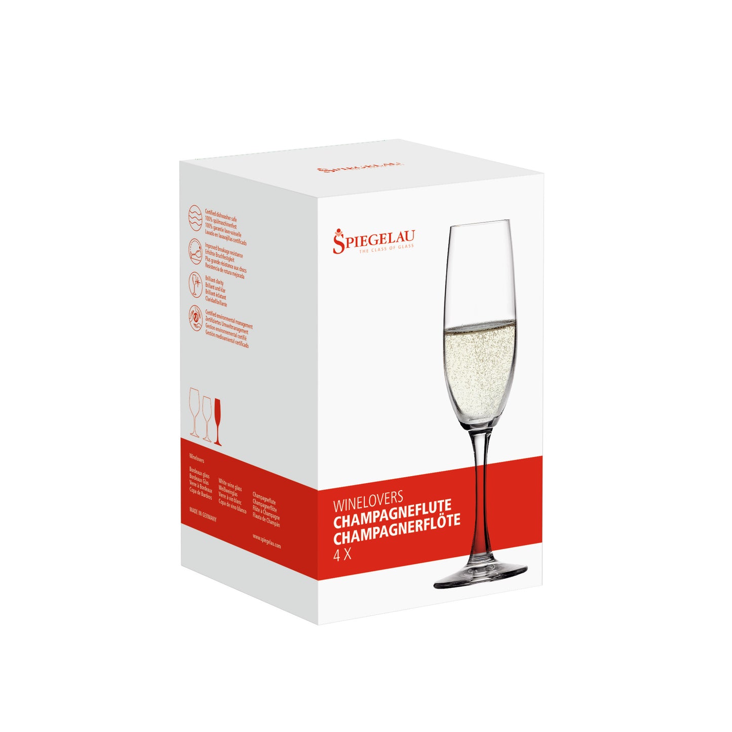 Spiegelau Wine Lovers Champagne Flutes, Set of 4 | Barsonist