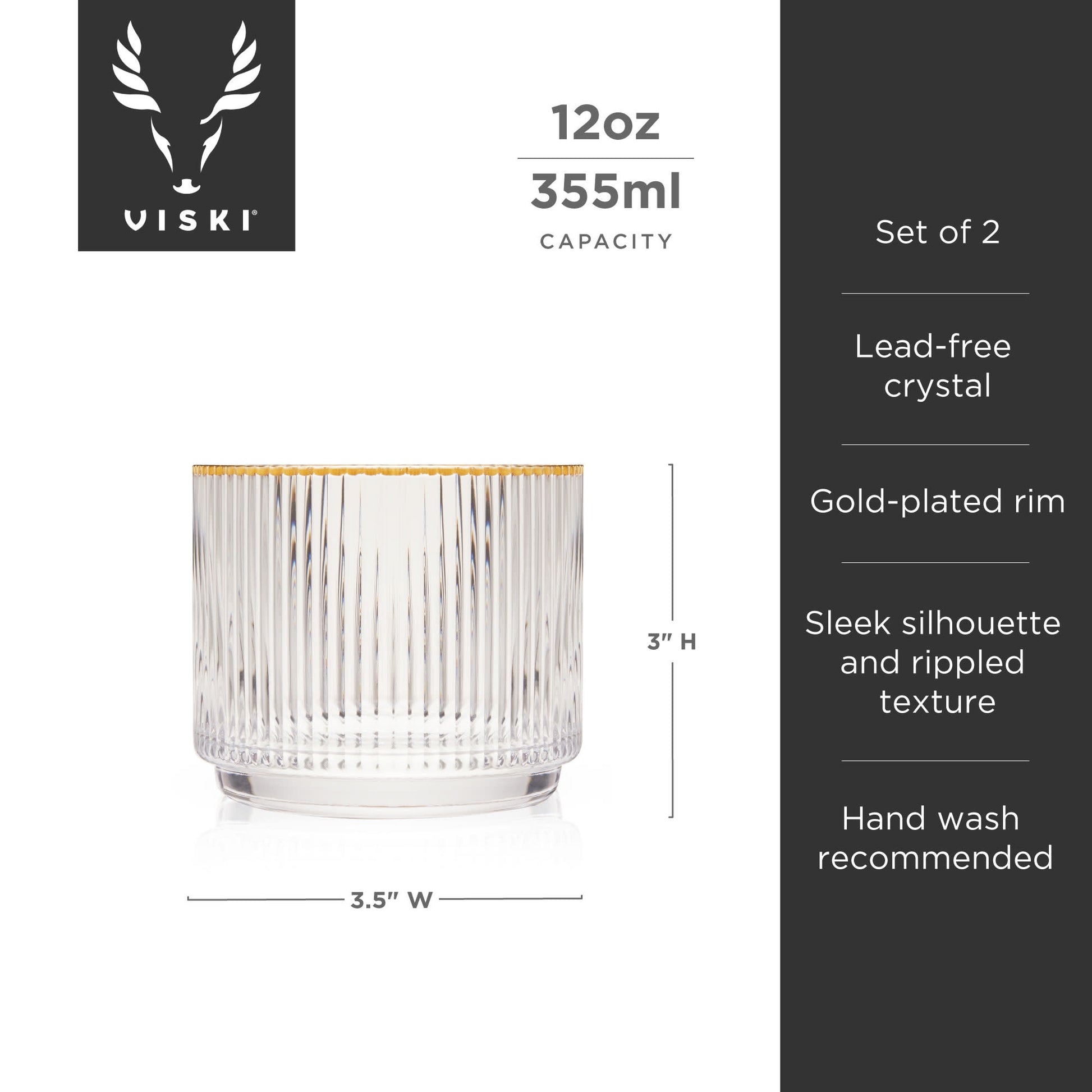 Meridian Crystal Lowball Tumblers Viski® (Set of 2)