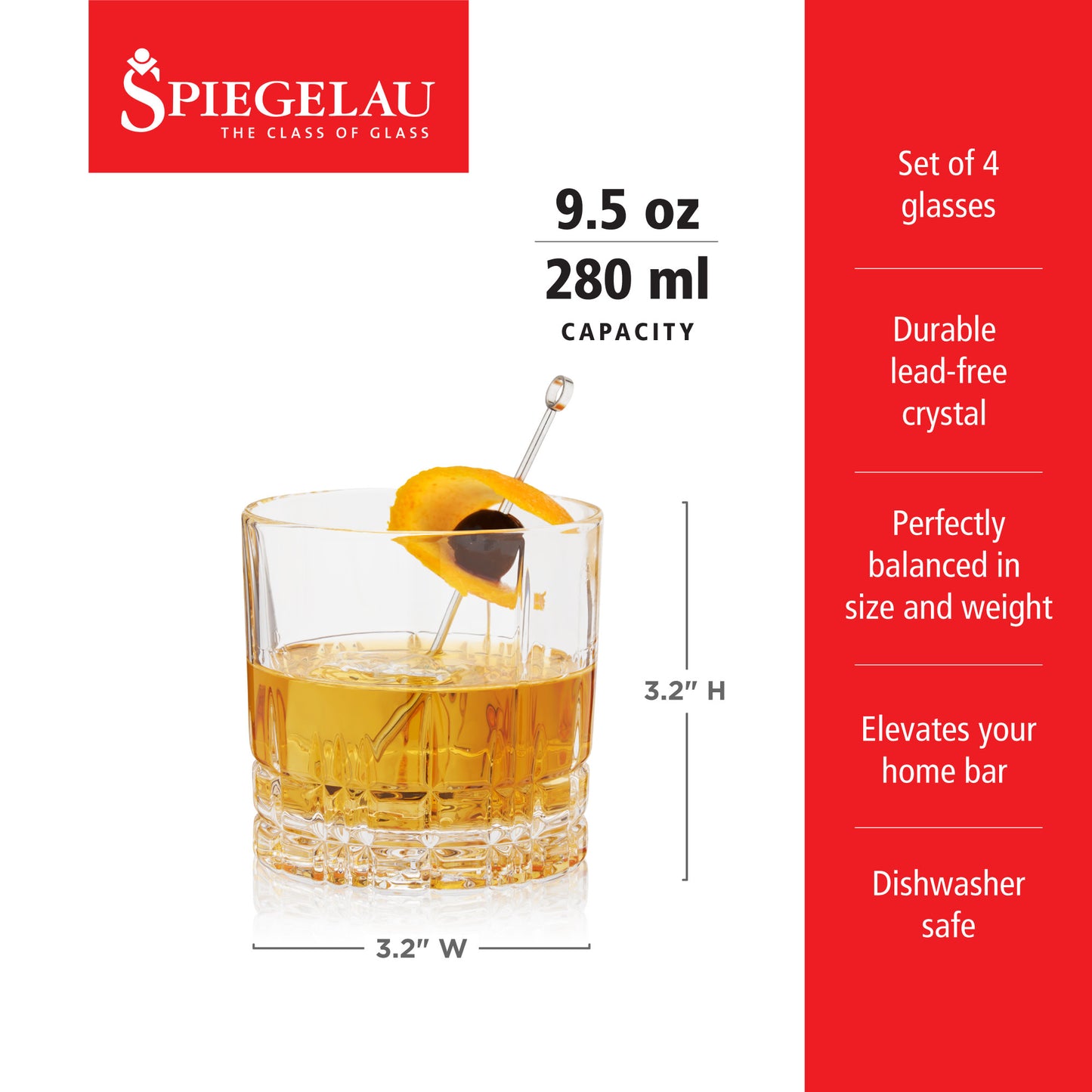 Spiegelau Perfect Serve SOF Glasses 9.5 oz, Set of 4 | Barsonist