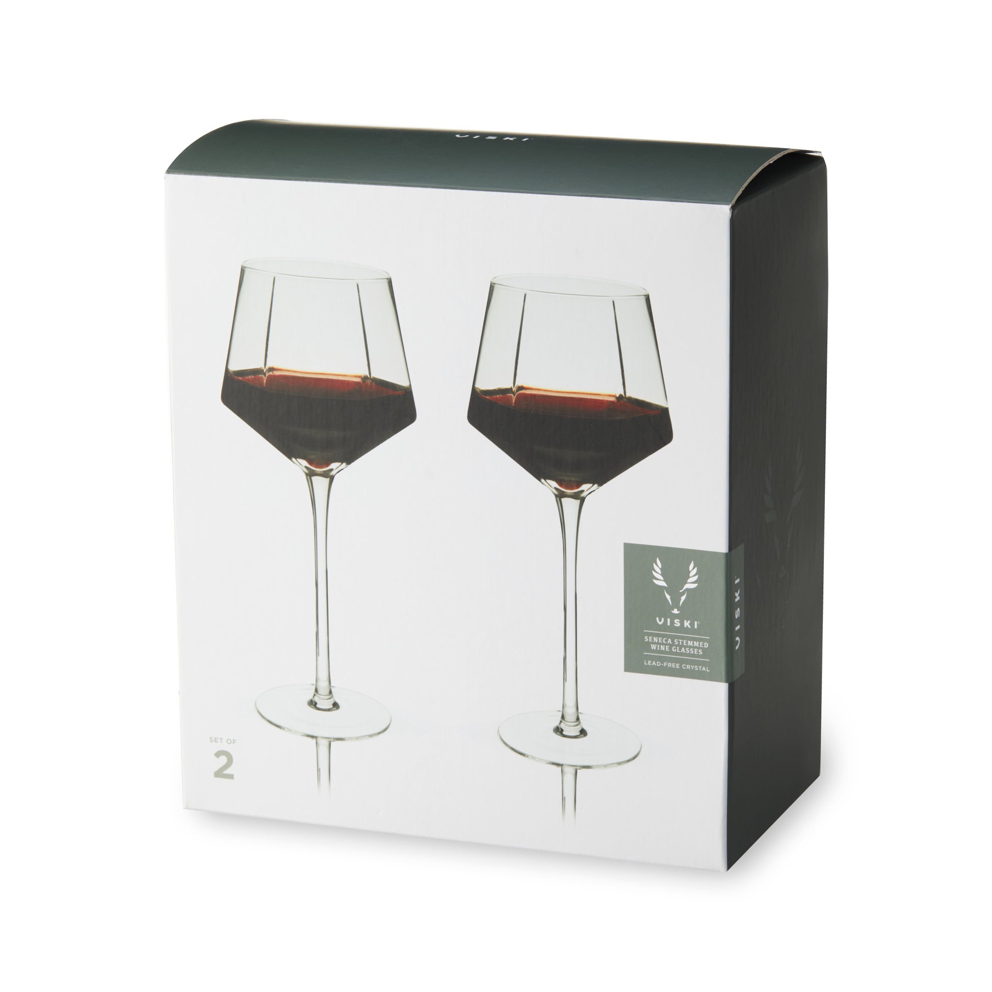 Seneca Crystal Wine Glasses by Viski, Set of 2 | Barsonist