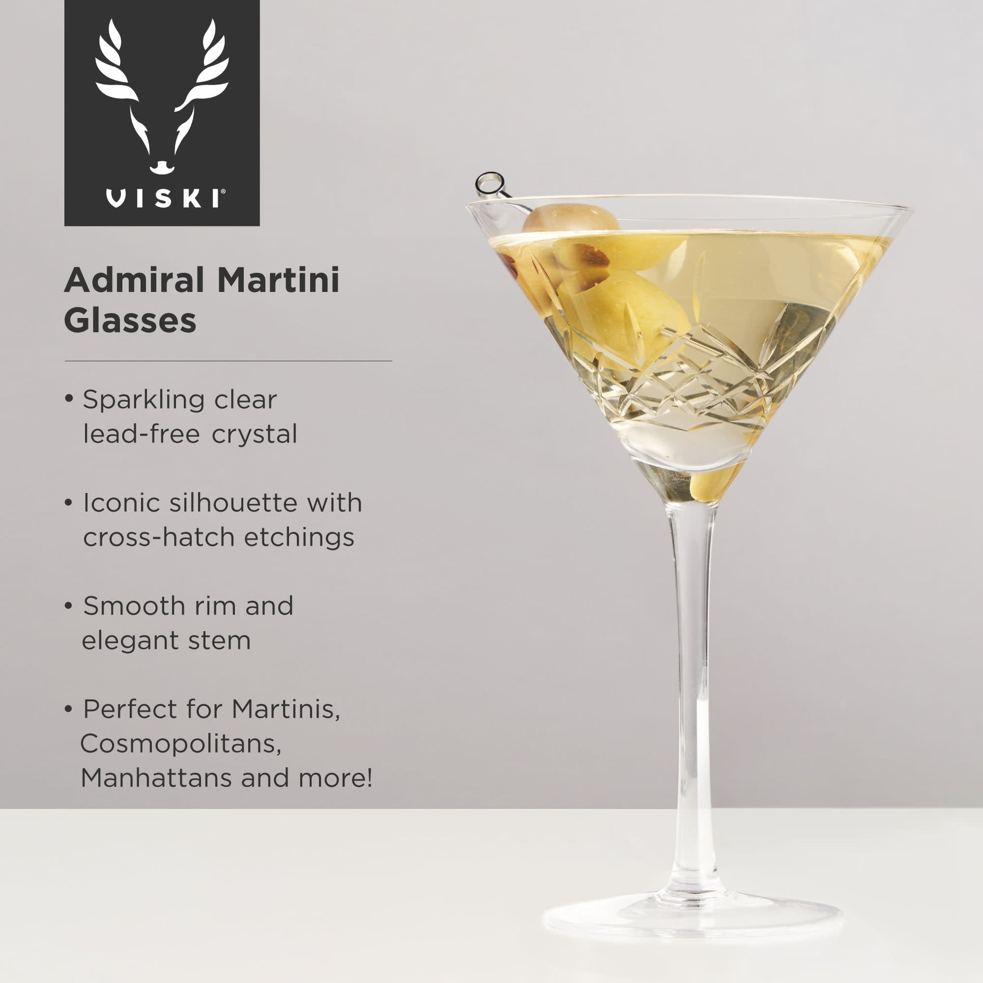Admiral Crystal Martini Glasses Viski® (Set of 2)