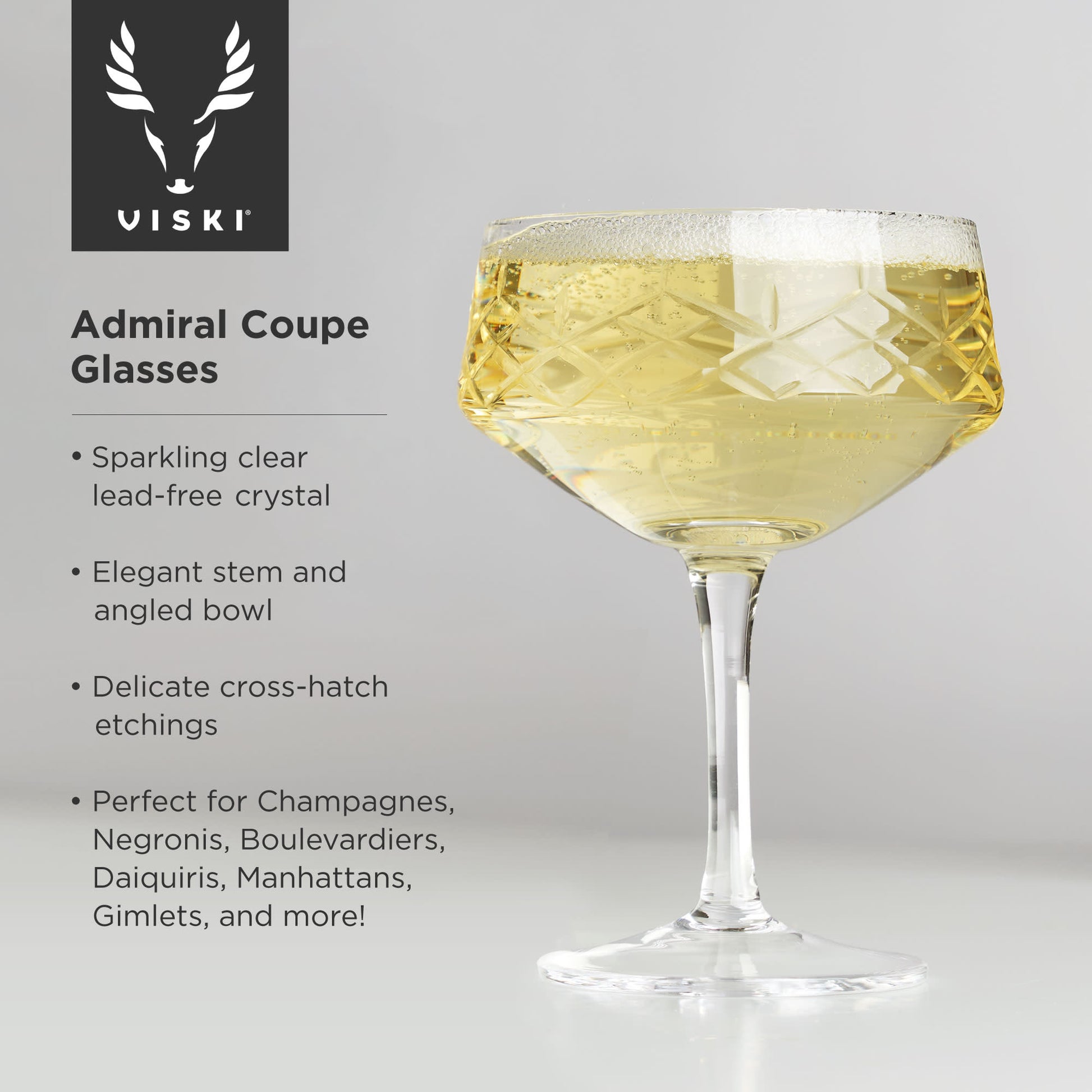 Admiral Crystal Coupe Glasses Viski® (Set of 2)