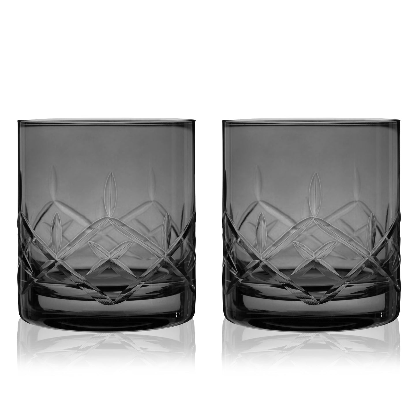 Admiral Cut Crystal Smoke Rocks Glasses Viski® (Set of 2)