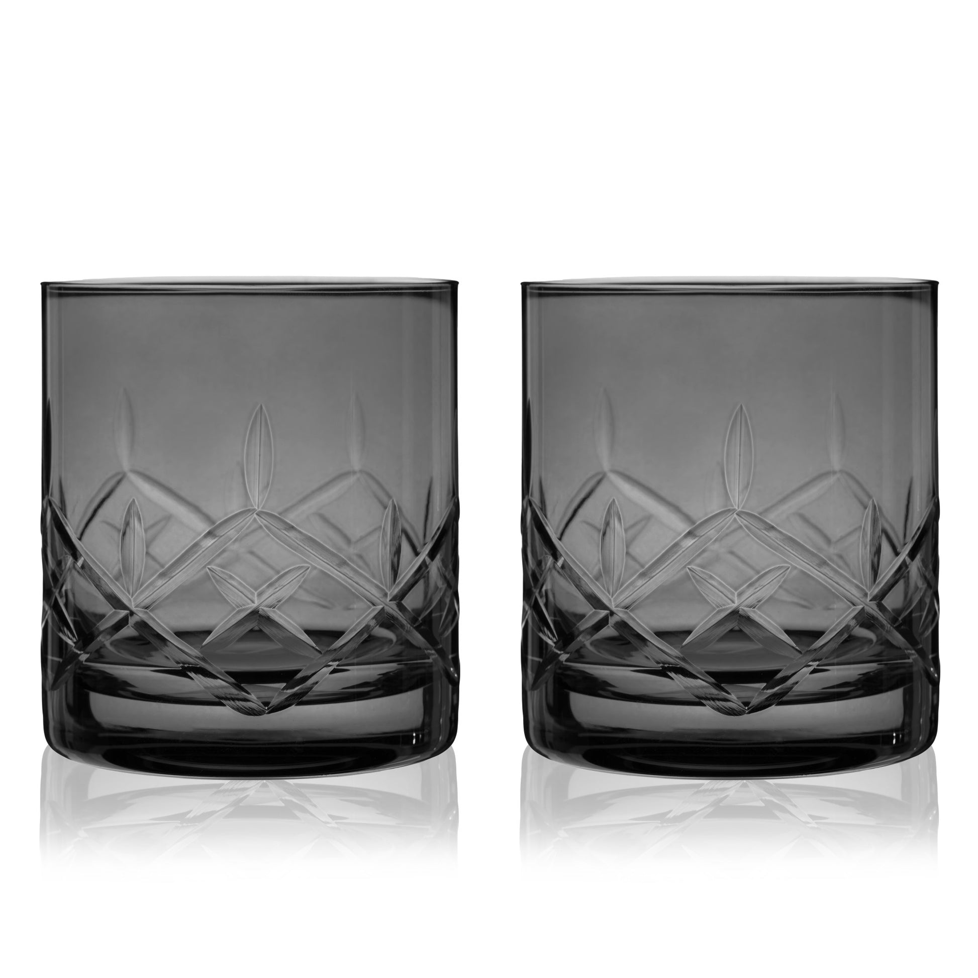 Admiral Cut Crystal Smoke Rocks Glasses Viski® (Set of 2)