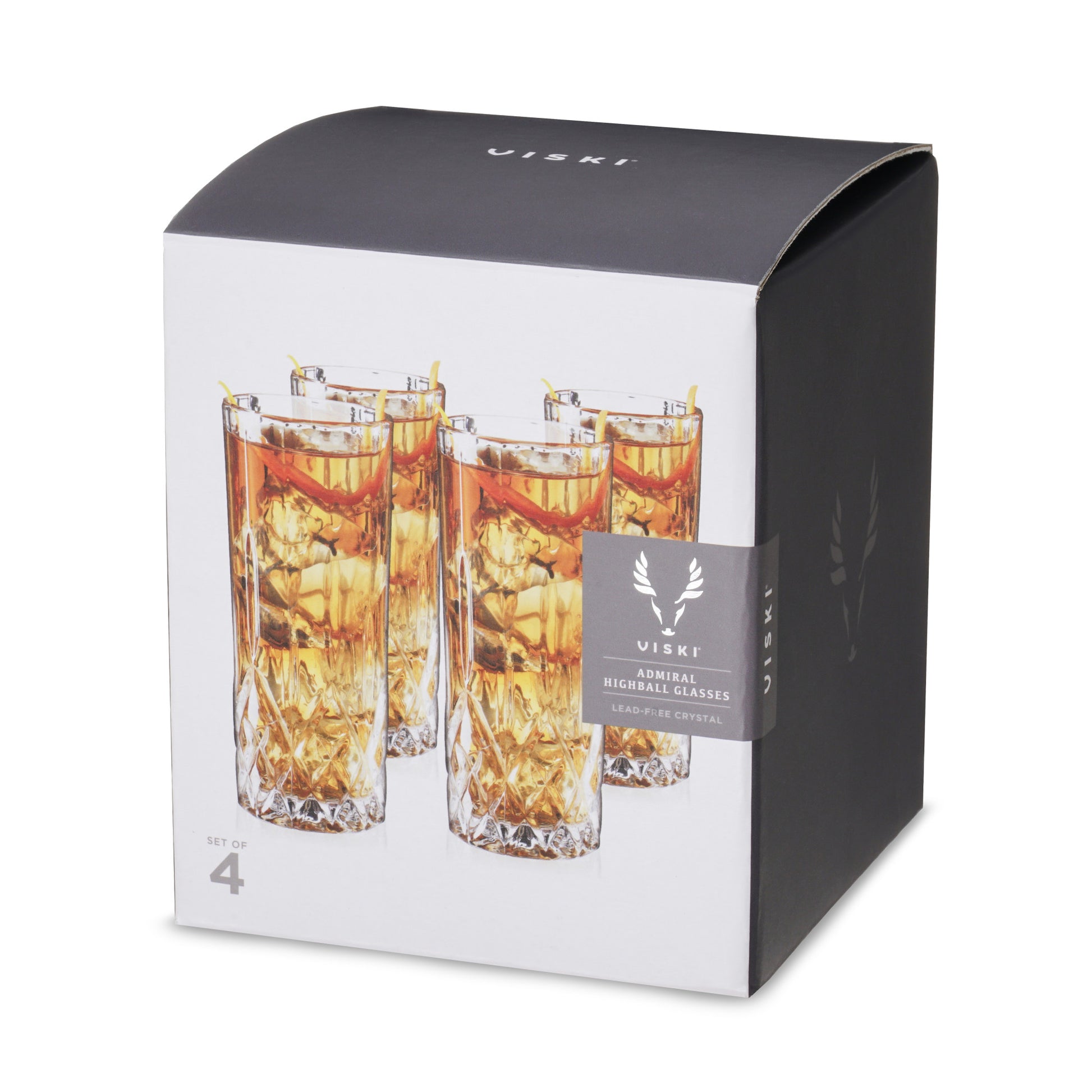 Admiral Crystal Highball Glasses by Viski, Set of 4 | Barsonist