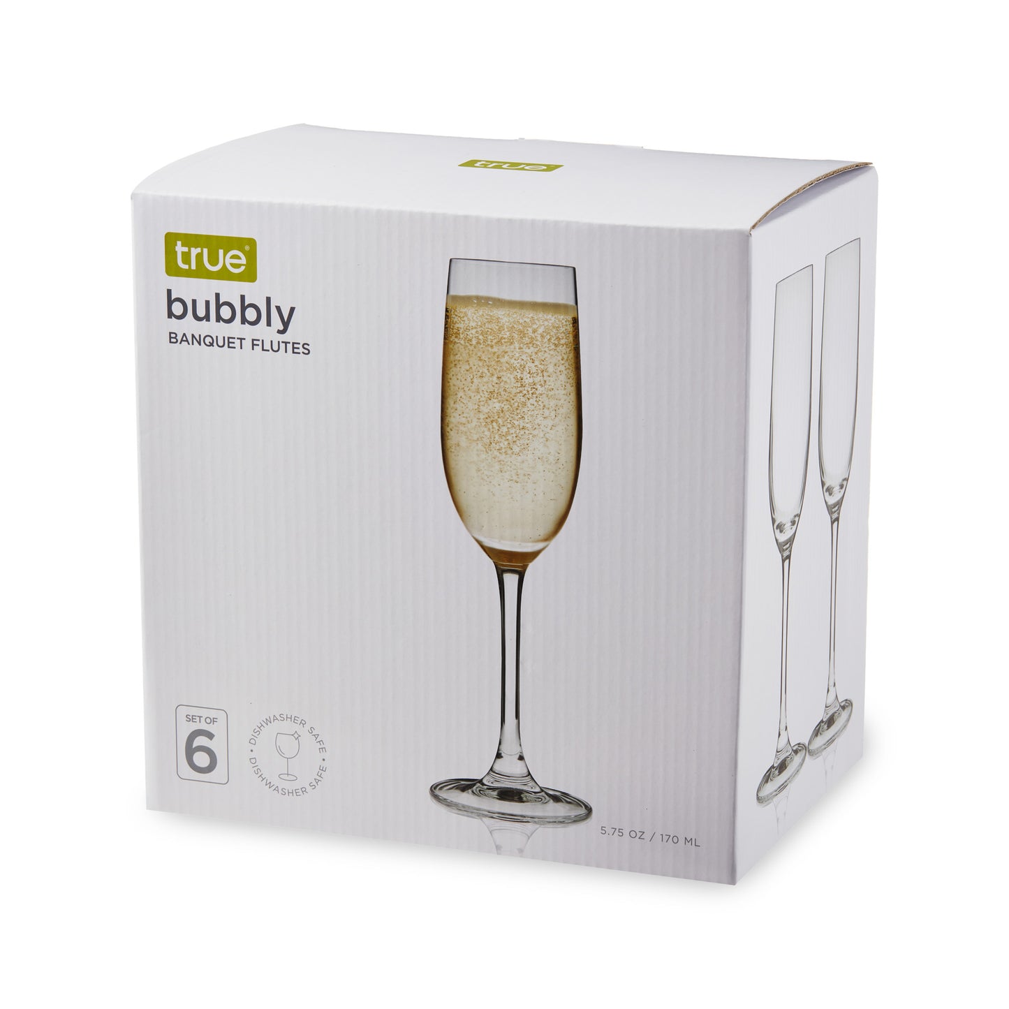 Stemmed Champagne Flutes set of 6 by True