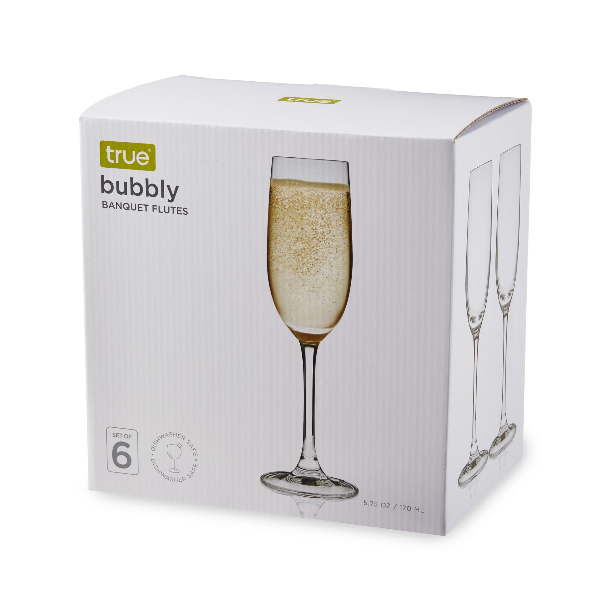 Stemmed Champagne Flutes set of 6 by True