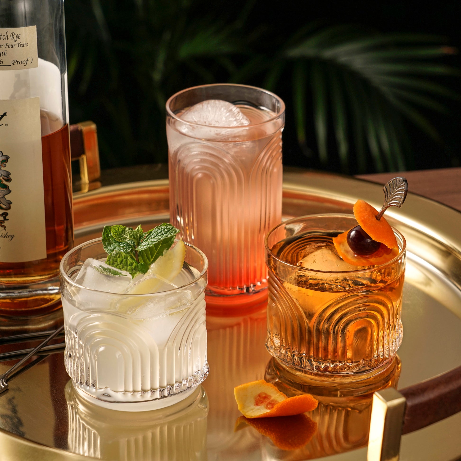 Deco Beau Crystal Lowball Tumblers Viski® (Set of 4)