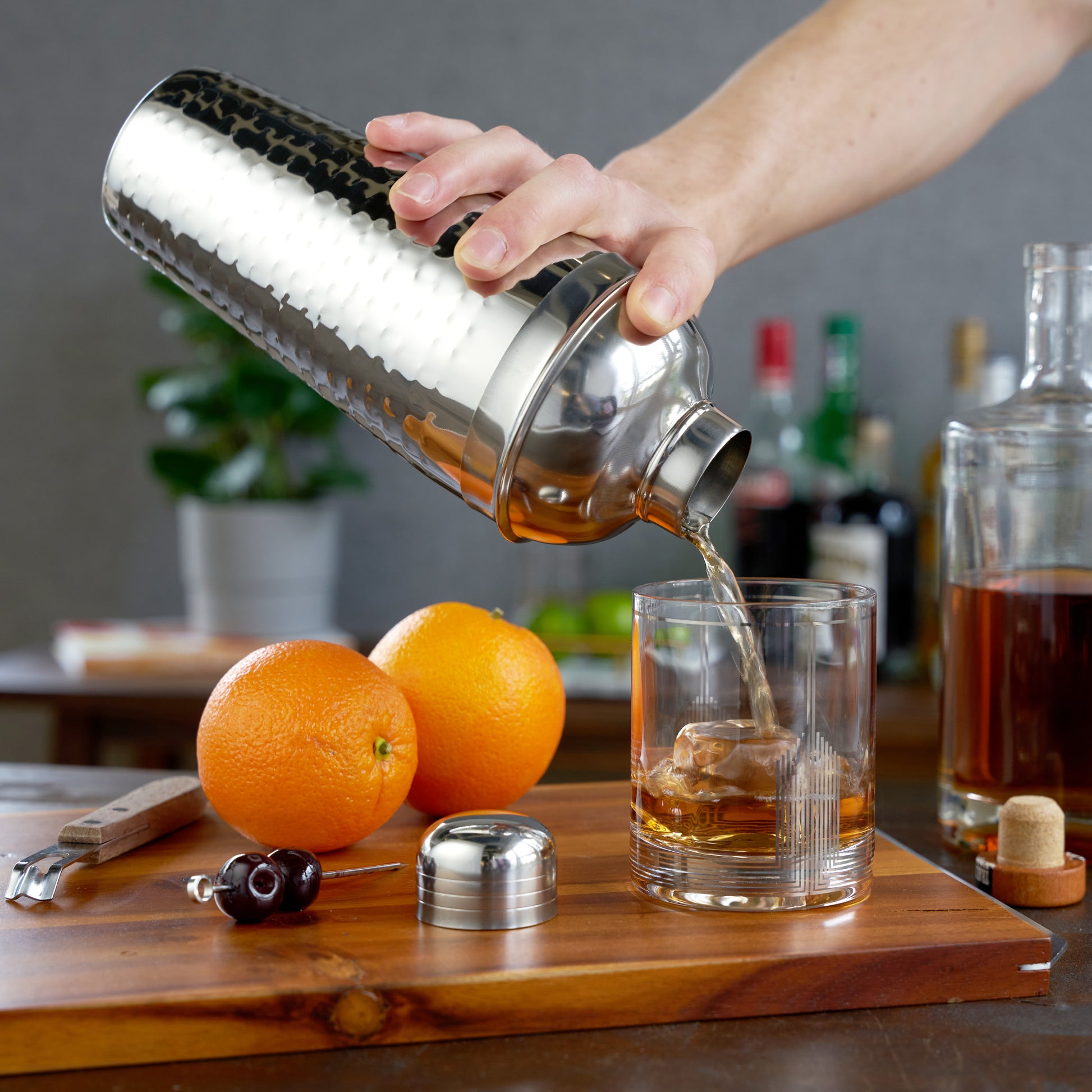 Irving 24 oz Hammered Stainless Steel Cocktail Shaker by Viski | Barsonist