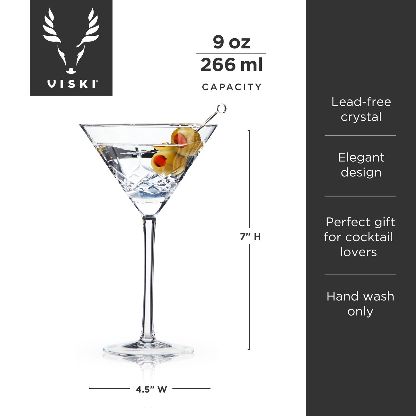 Admiral Crystal Martini Glasses Viski® (Set of 2)