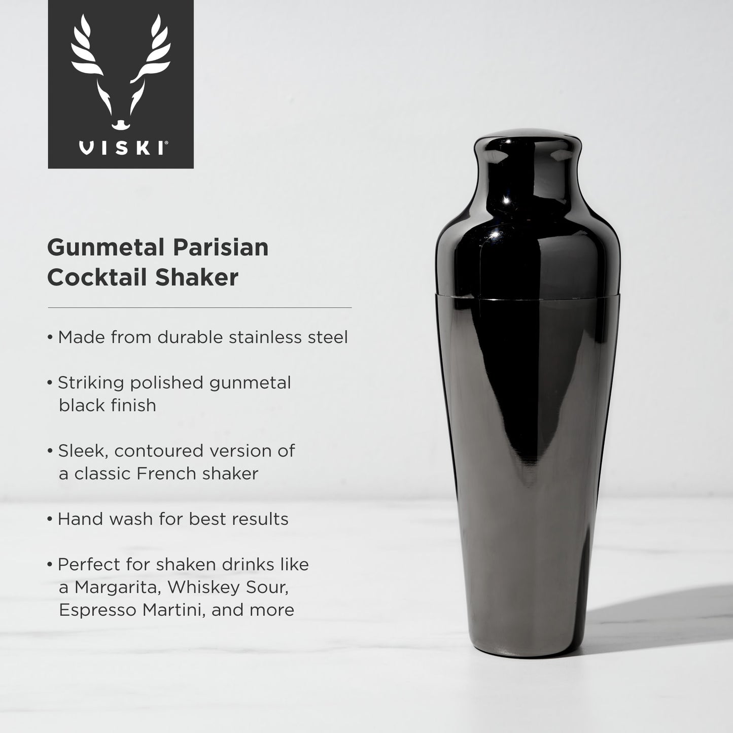 Parisian 25 Oz Gunmetal Cocktail Shaker Viski®