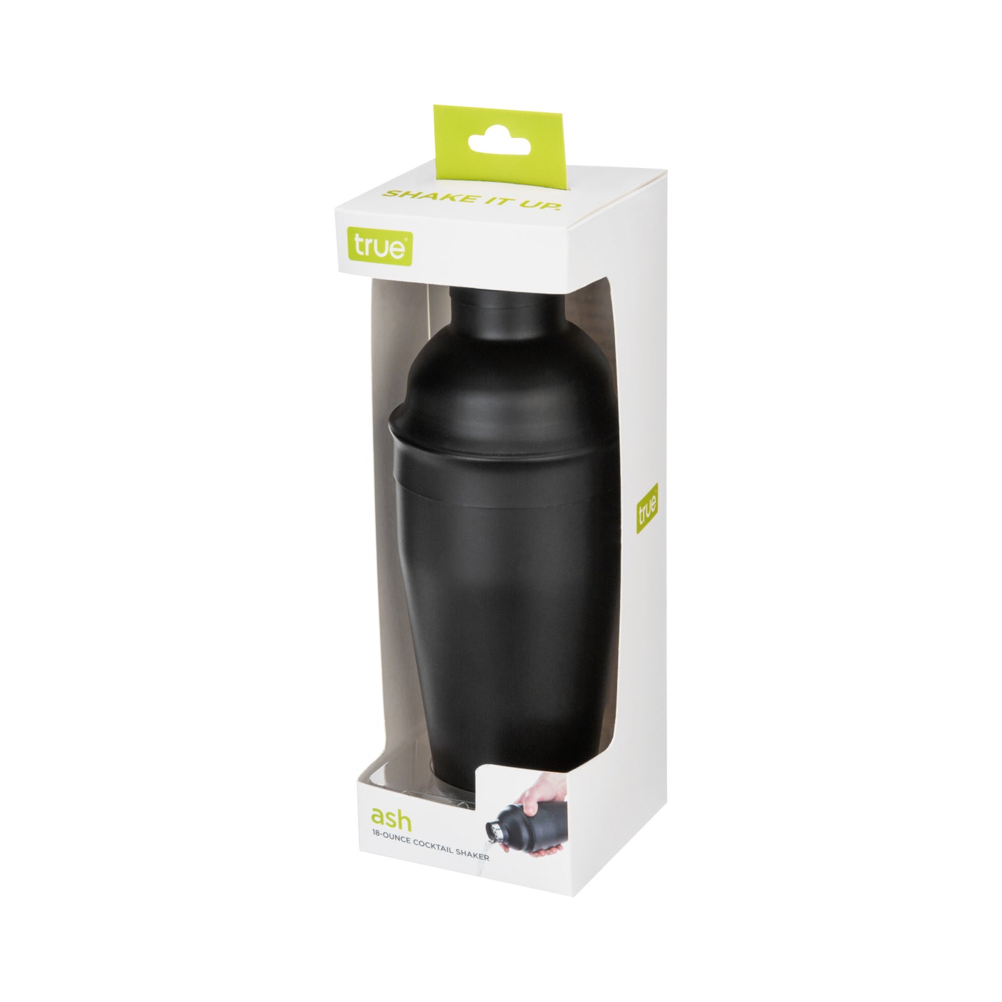 Ash: 18-Ounce Matte Black Cocktail Shaker by True