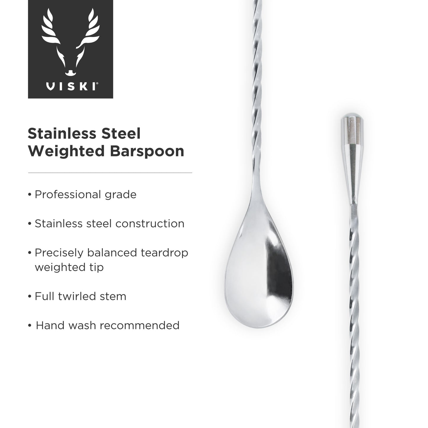 Harrison Stainless Steel Weighted Barspoon Viski®