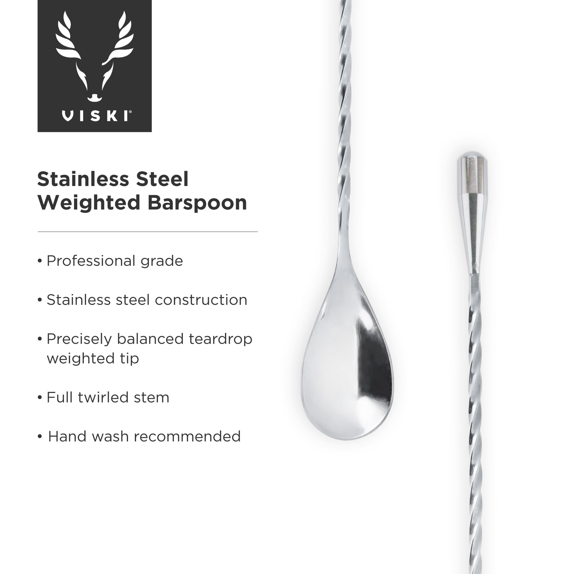 Harrison Stainless Steel Weighted Barspoon Viski®