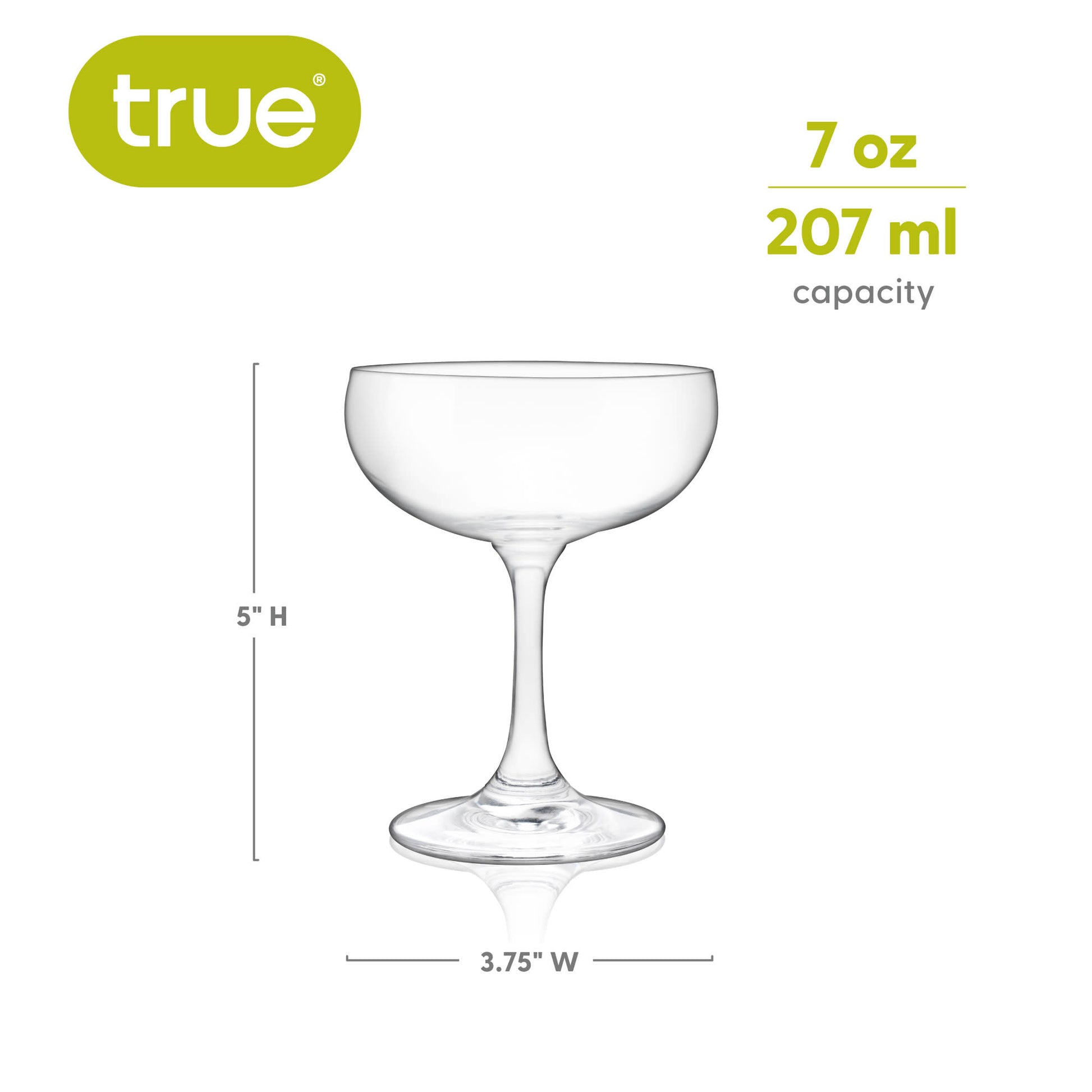 7 oz Coupe Glasses, Set of 4 by True