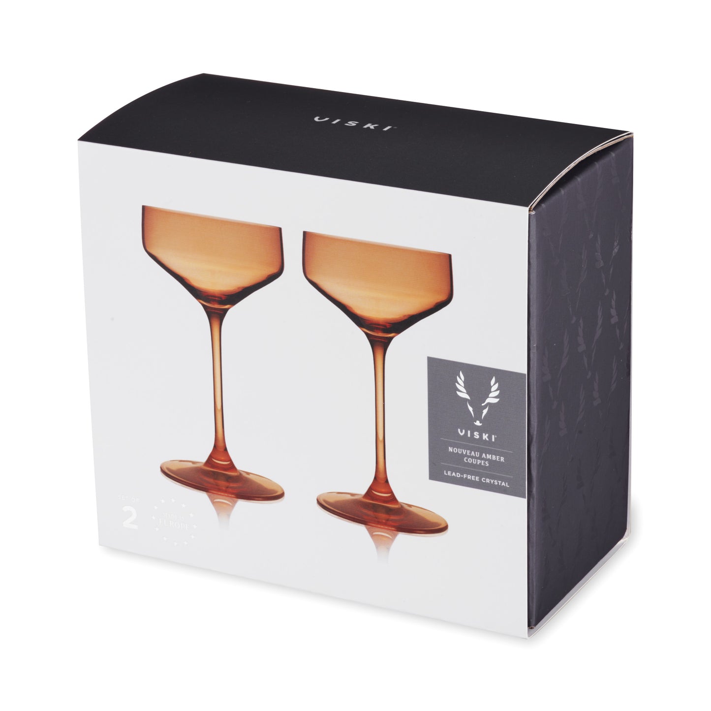 Reserve Nouveau Amber Coupe Glasses Viski® (Set of 2)