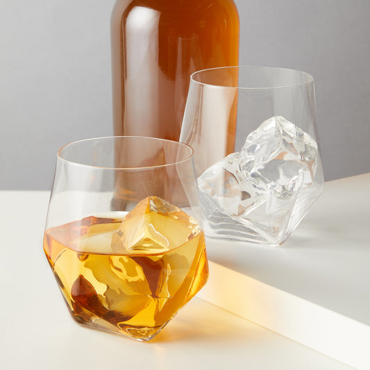 Seneca Crystal Faceted Tumblers by Viski | Set of 2 | Barsonist
