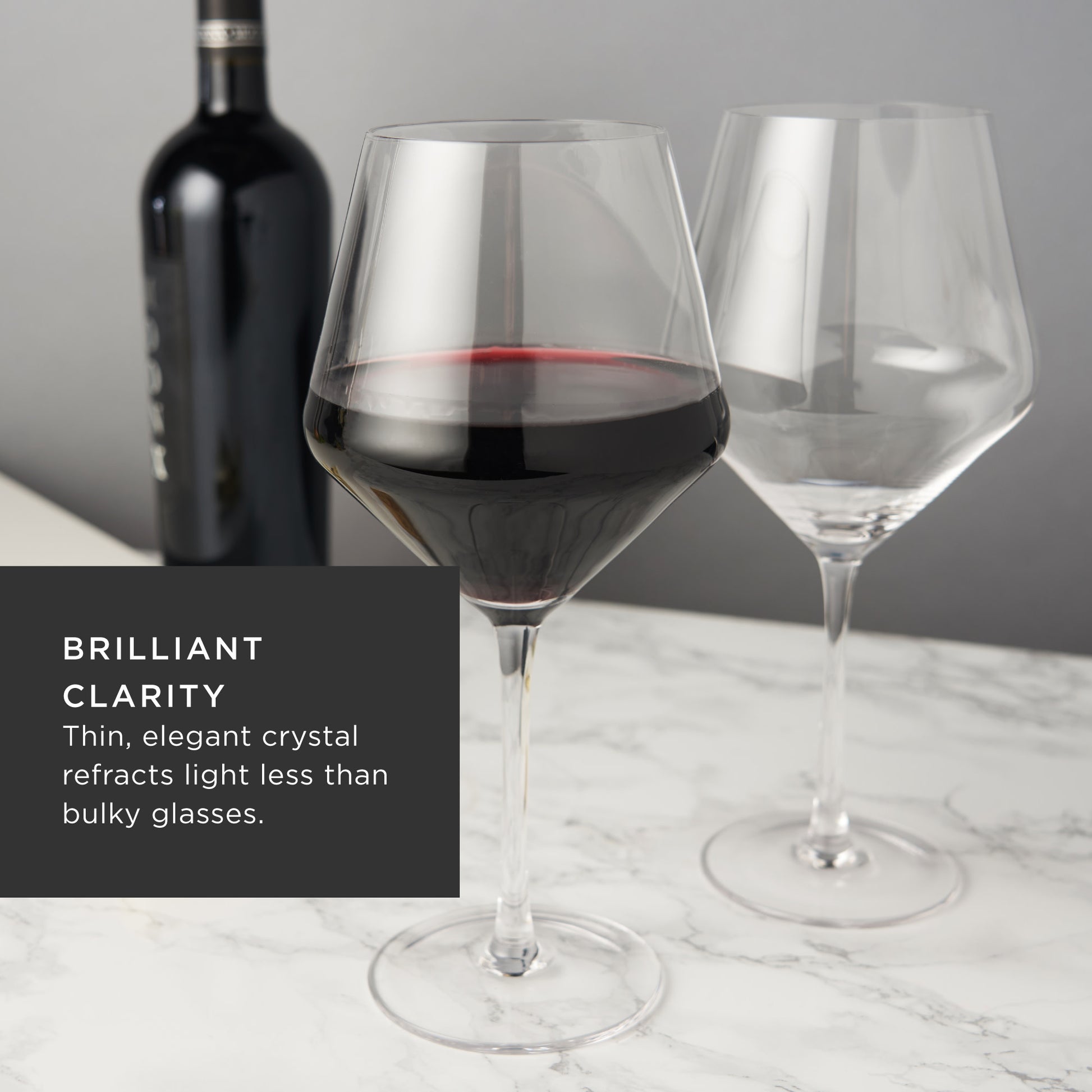 Raye Crystal Angled Burgundy Glasses Viski® (Set of 2)